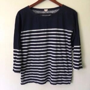 J. Crew // Factory Navy Striped Cotton Relaxed Tee small tp1
